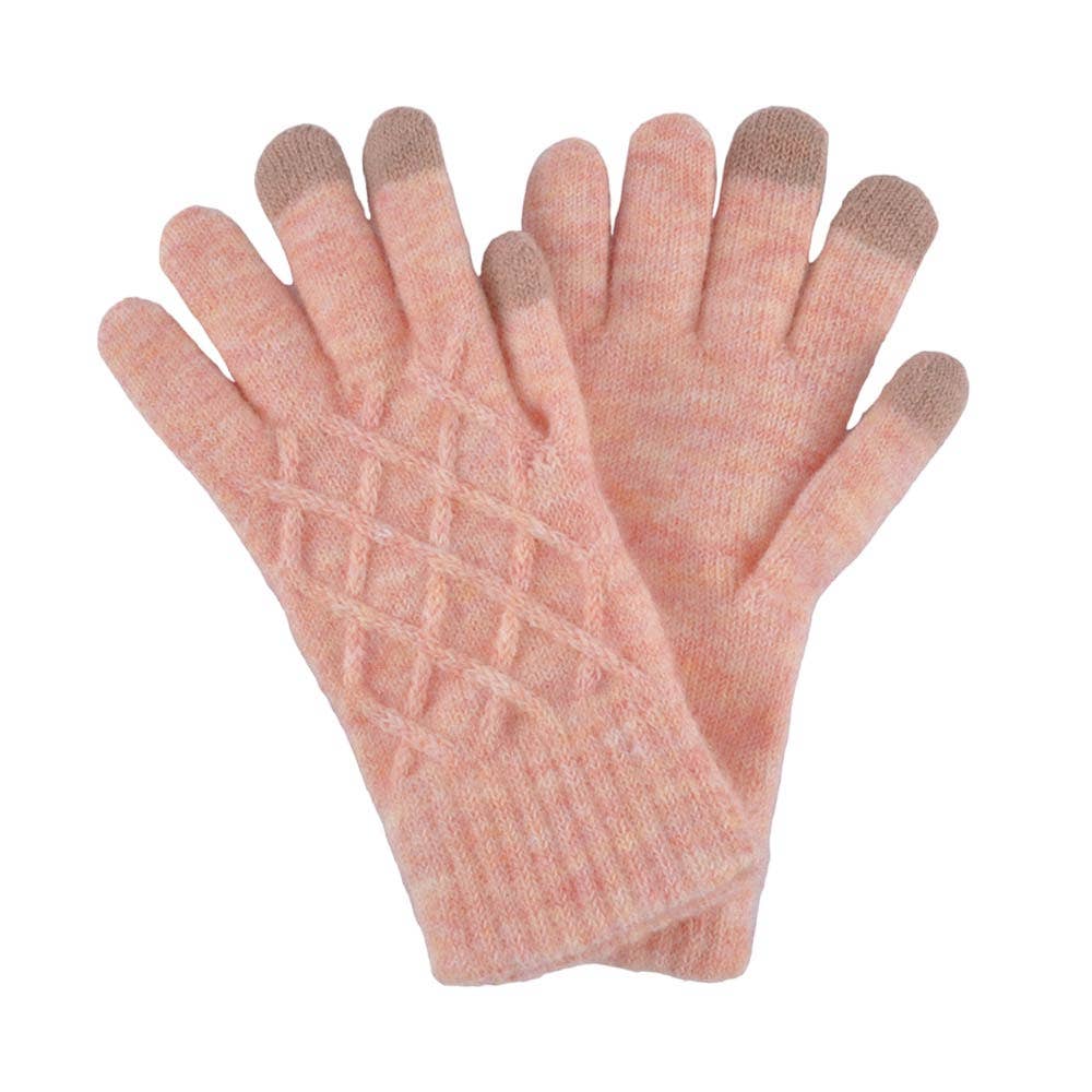 Soft Knit Touch Smart Gloves: Taupe