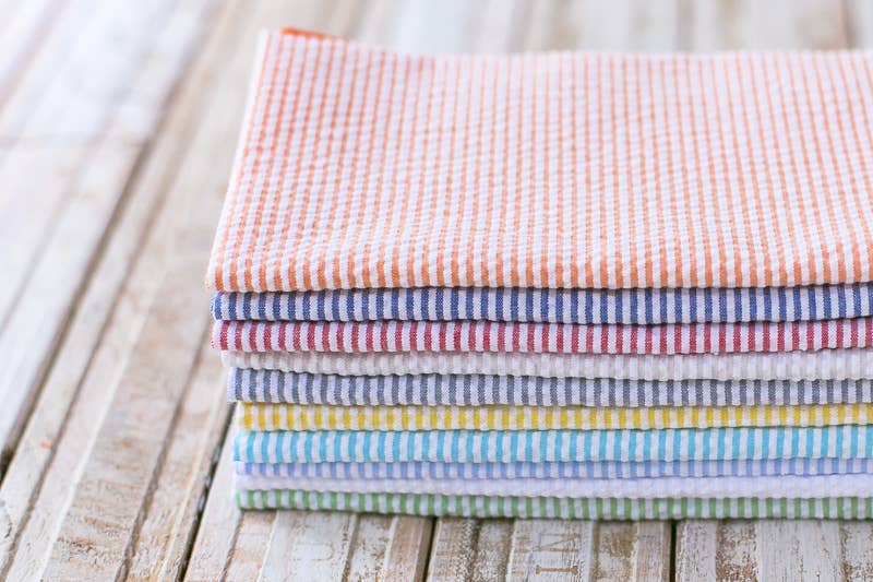 Seersucker Cloth Napkins,  set of 8: 18inch everyday