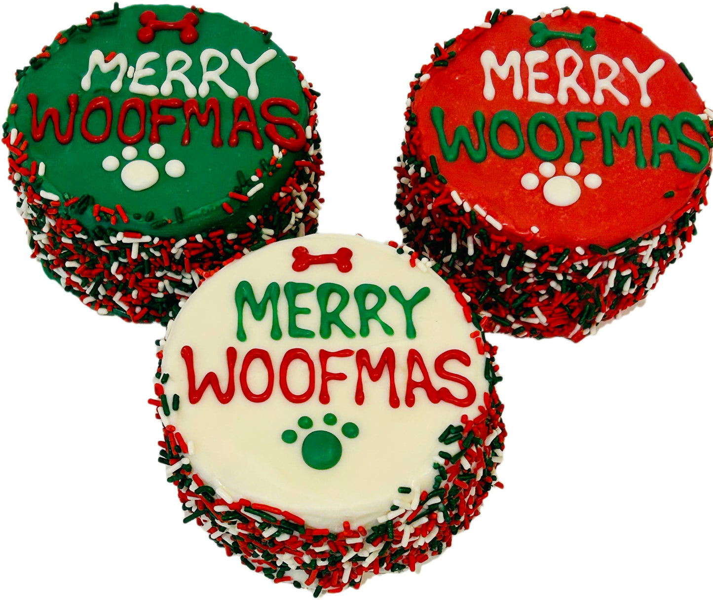 Christmas Sprinkle Doggie Cakes