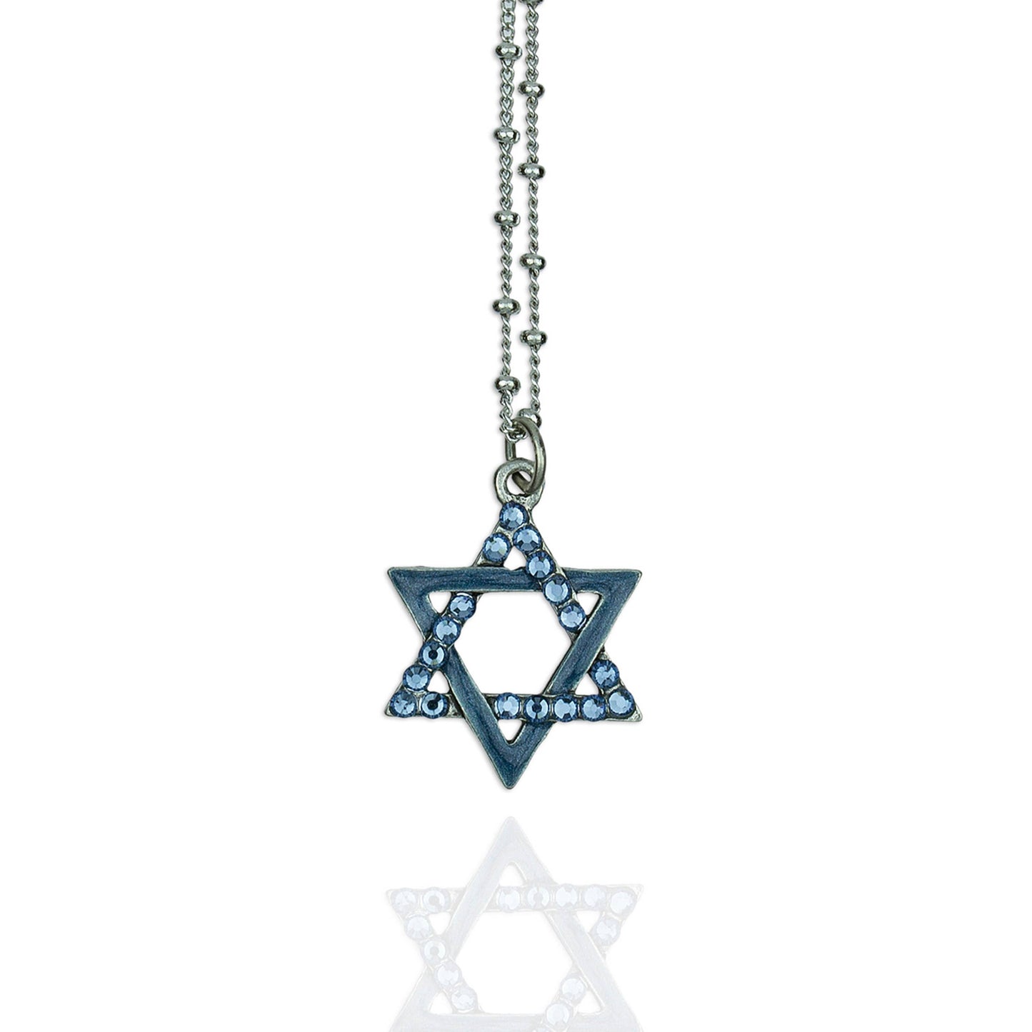 Leah  Crystal Star of David Necklace