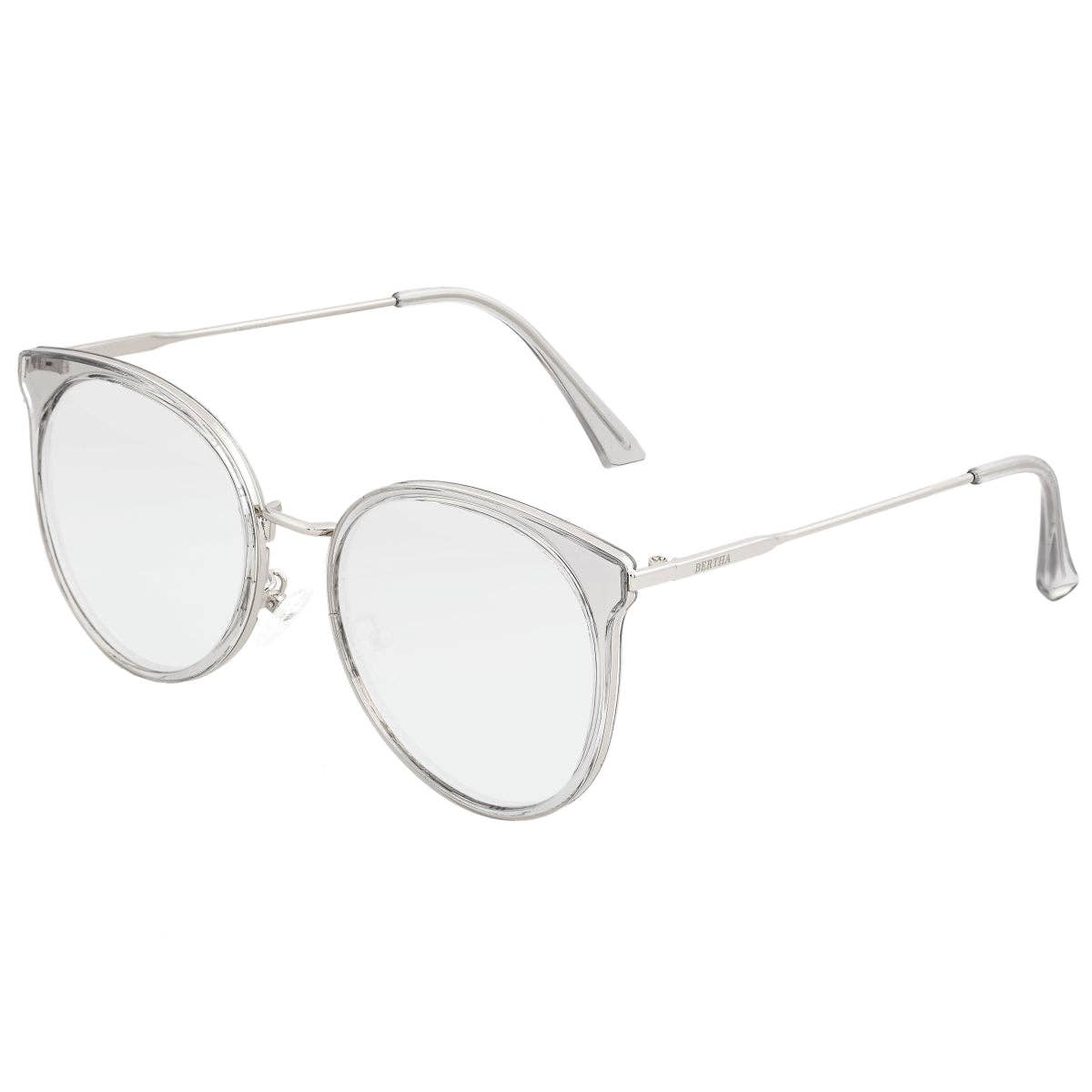 Bertha Brielle Polarized Cat-Eye Sunglasses: Clear/Clear