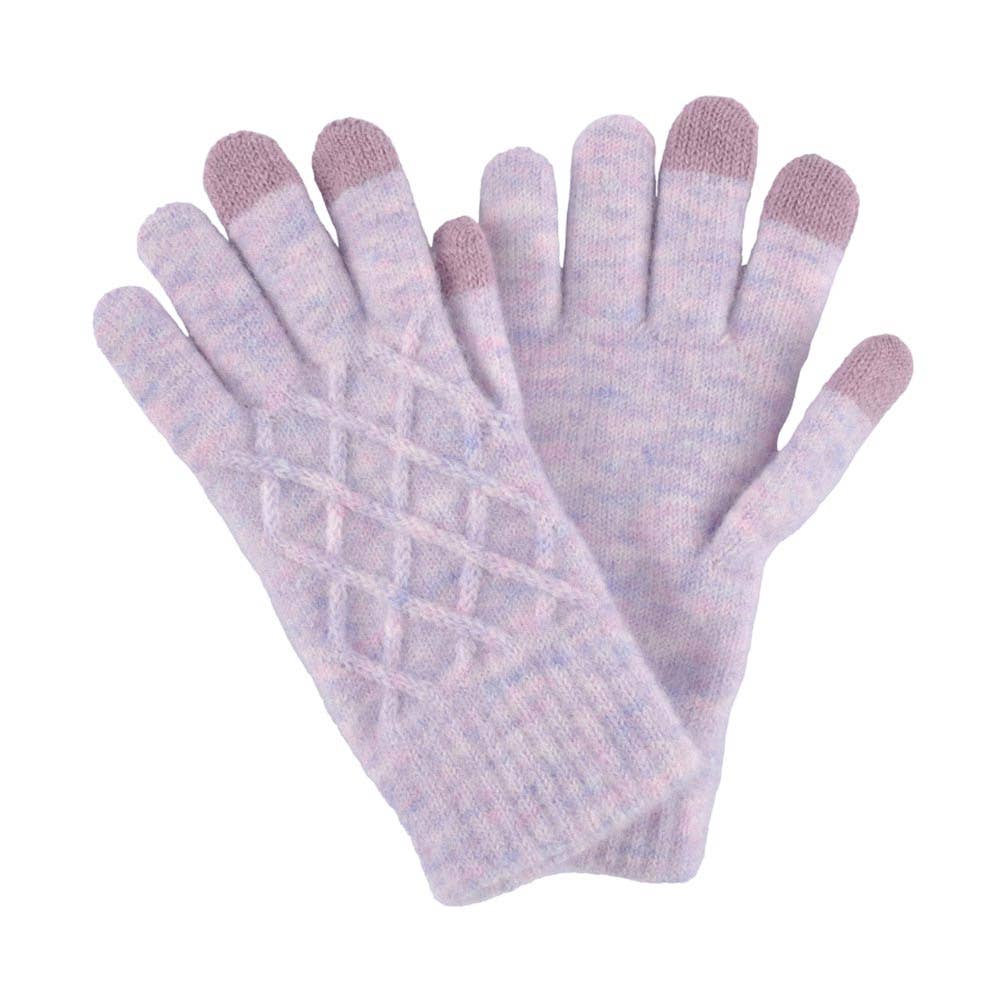 Soft Knit Touch Smart Gloves: Taupe