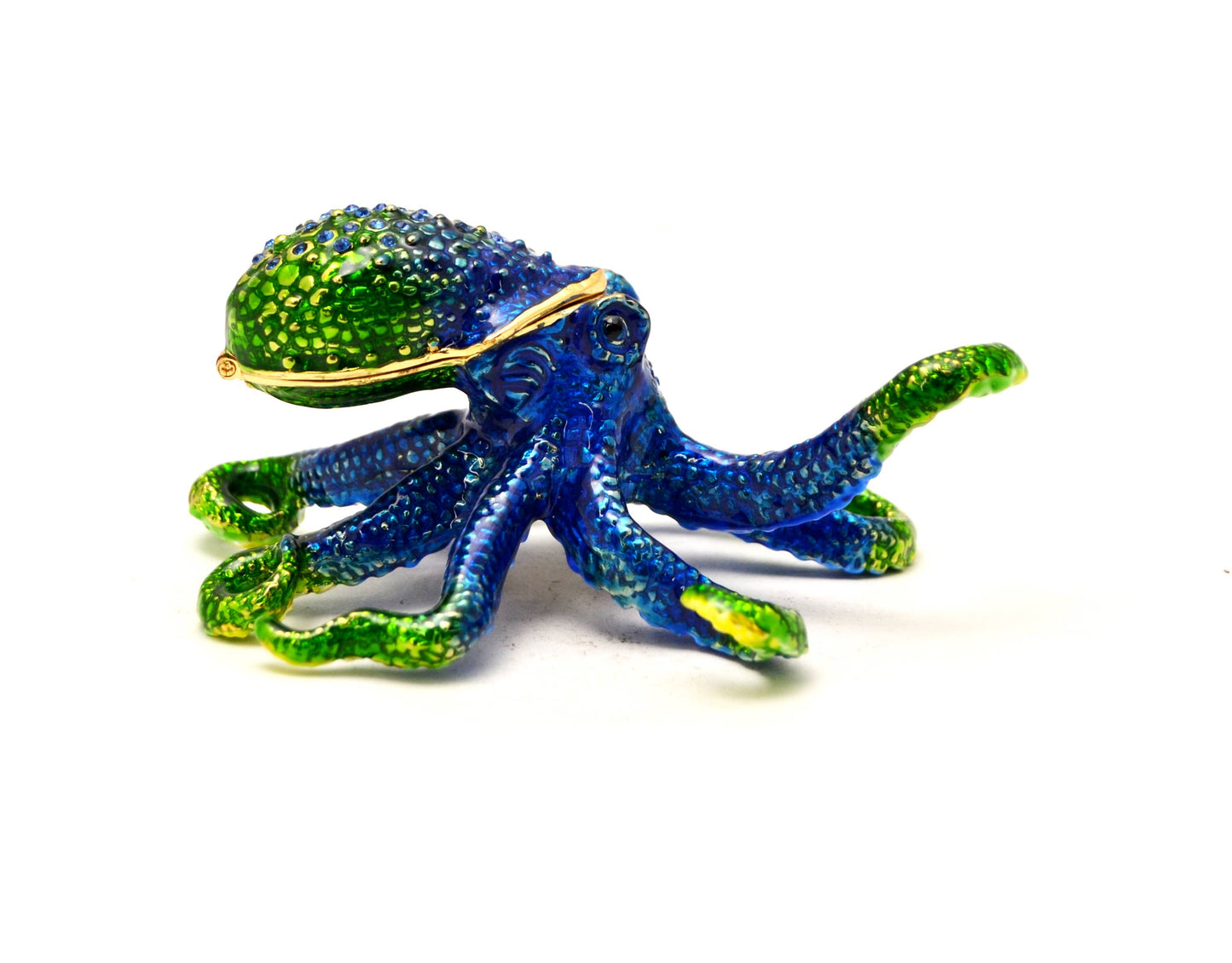 Blue Octopus Trinket Box. Hand Carfted with Swarovski: One Size