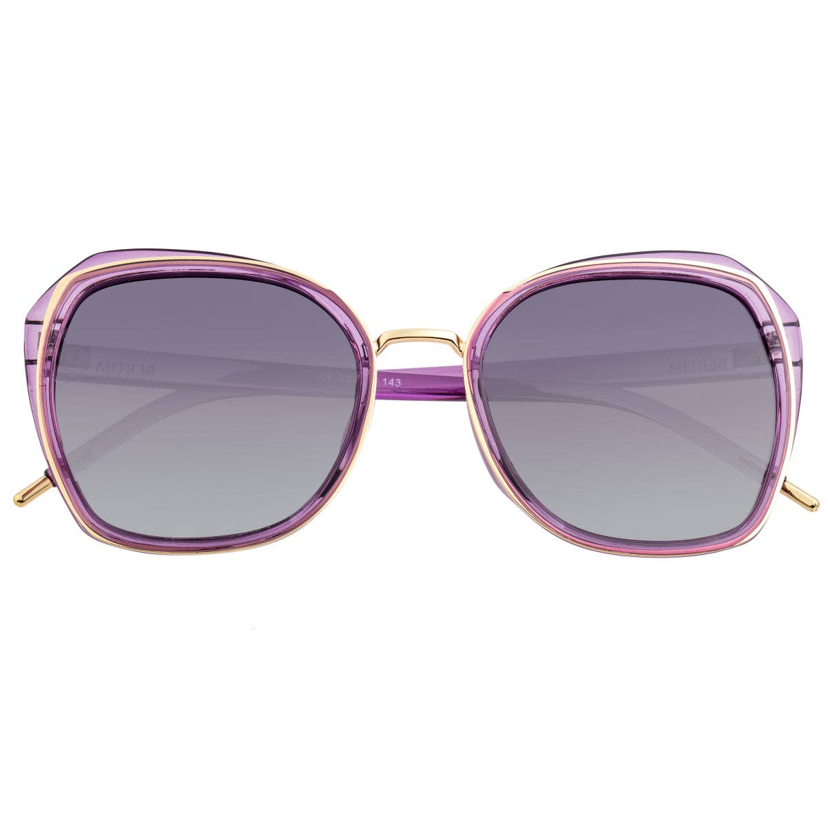 Bertha Jade Polarized Round Sunglasses: Pink/Rose Gold