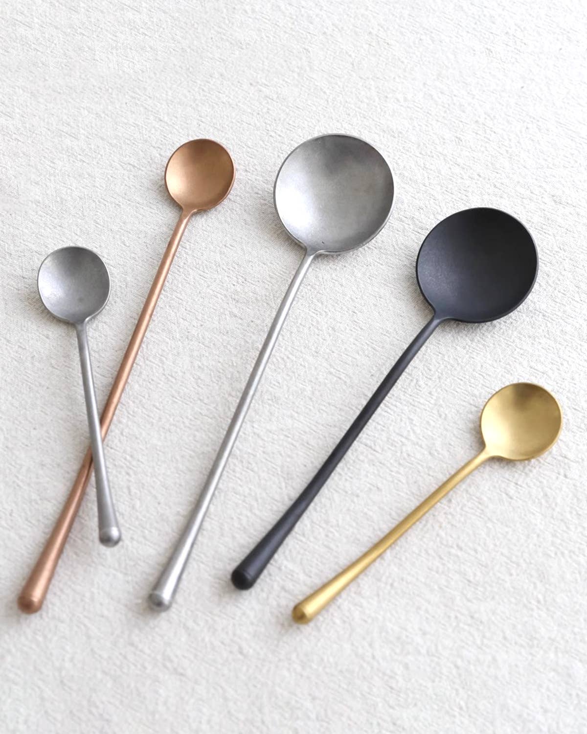 Black Modern Matte Spoons: Long Spoon