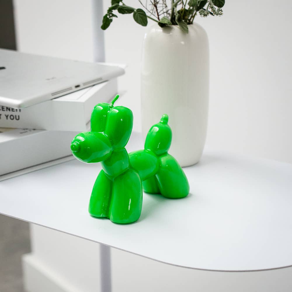 GREEN BALLOON DOG CANDLE HF