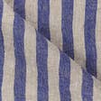 Stripes/073-842 Slate Blue and Natural Stripe Linen Pillow