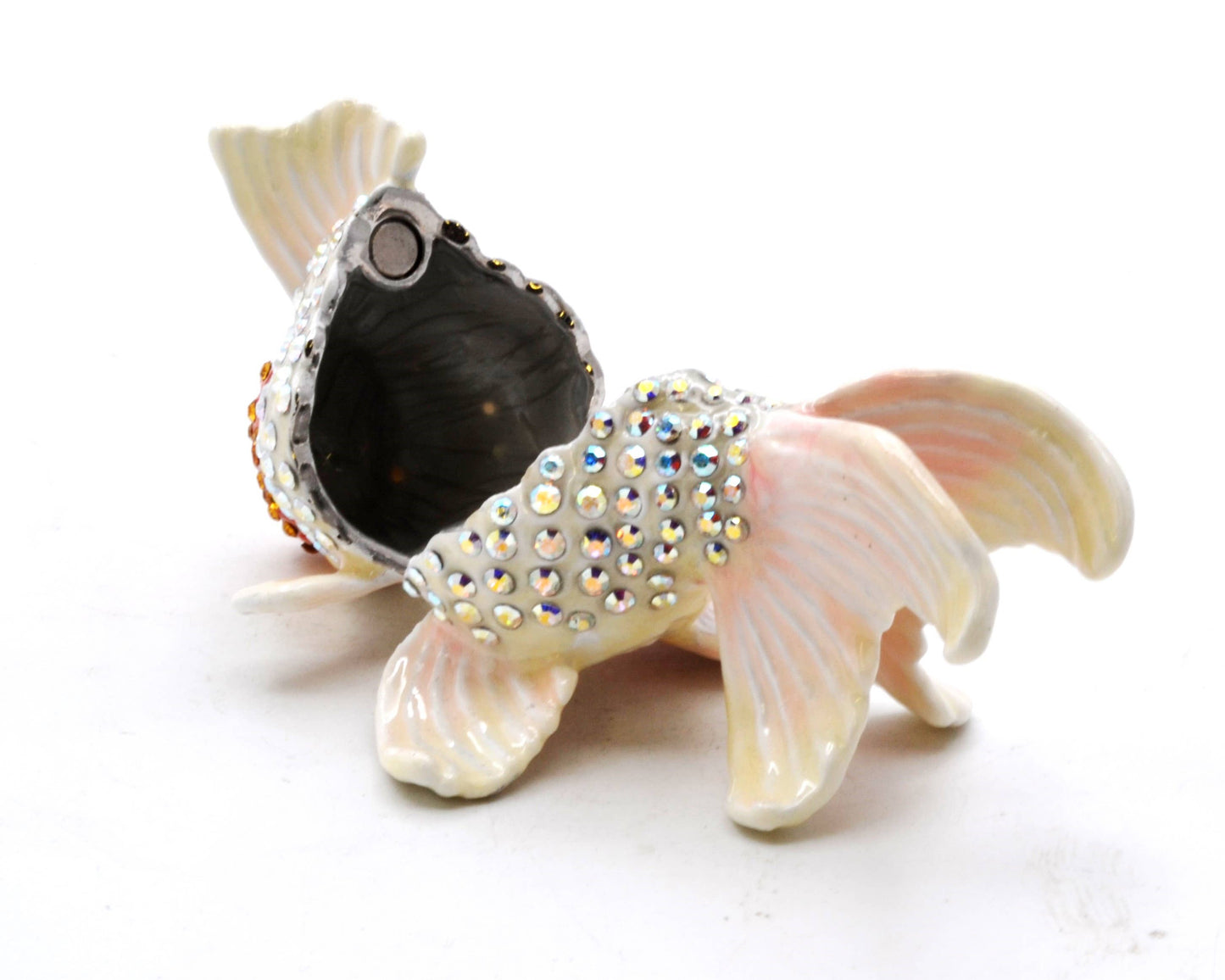 Bejeweled Fish Trinket Box. Handmade with Swarovski Crystals