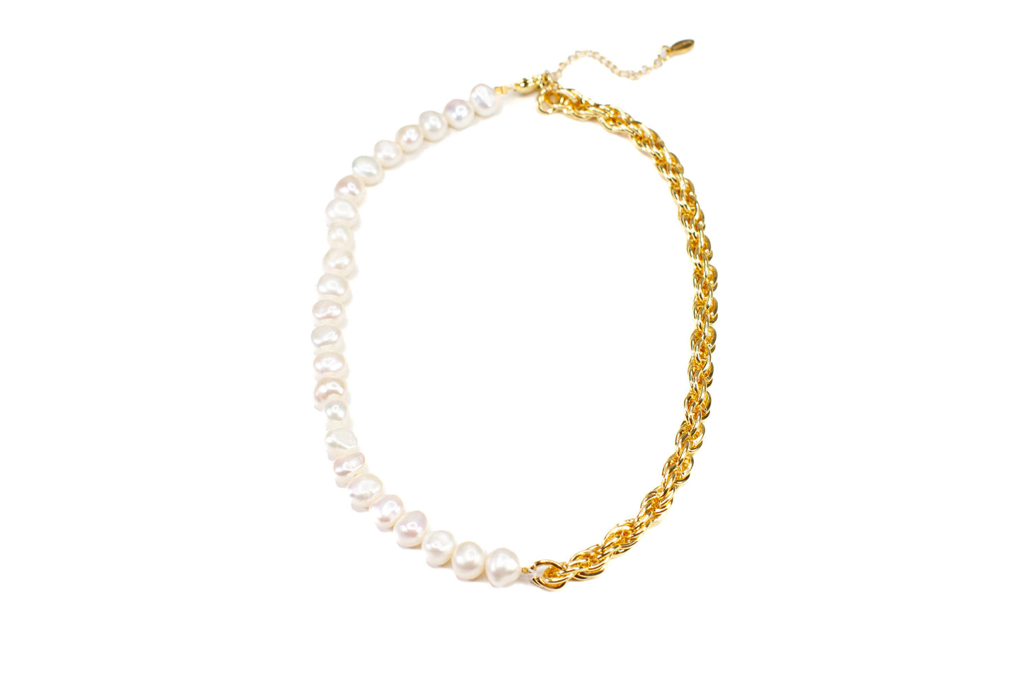 Fresh water Pearl and Rope Chain Necklace