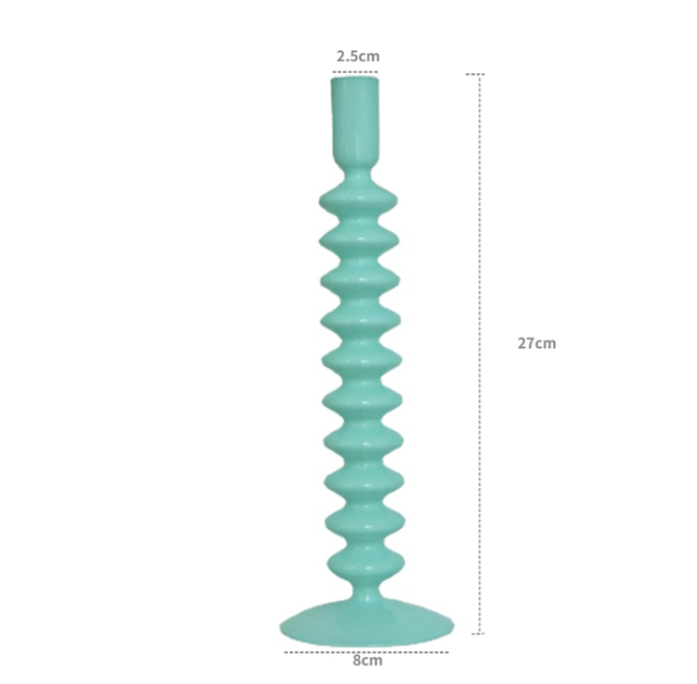 Jade Color Candle Holders: 2 Tier Round