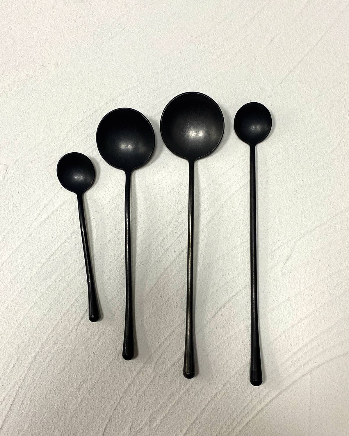 Black Modern Matte Spoons: Long Spoon