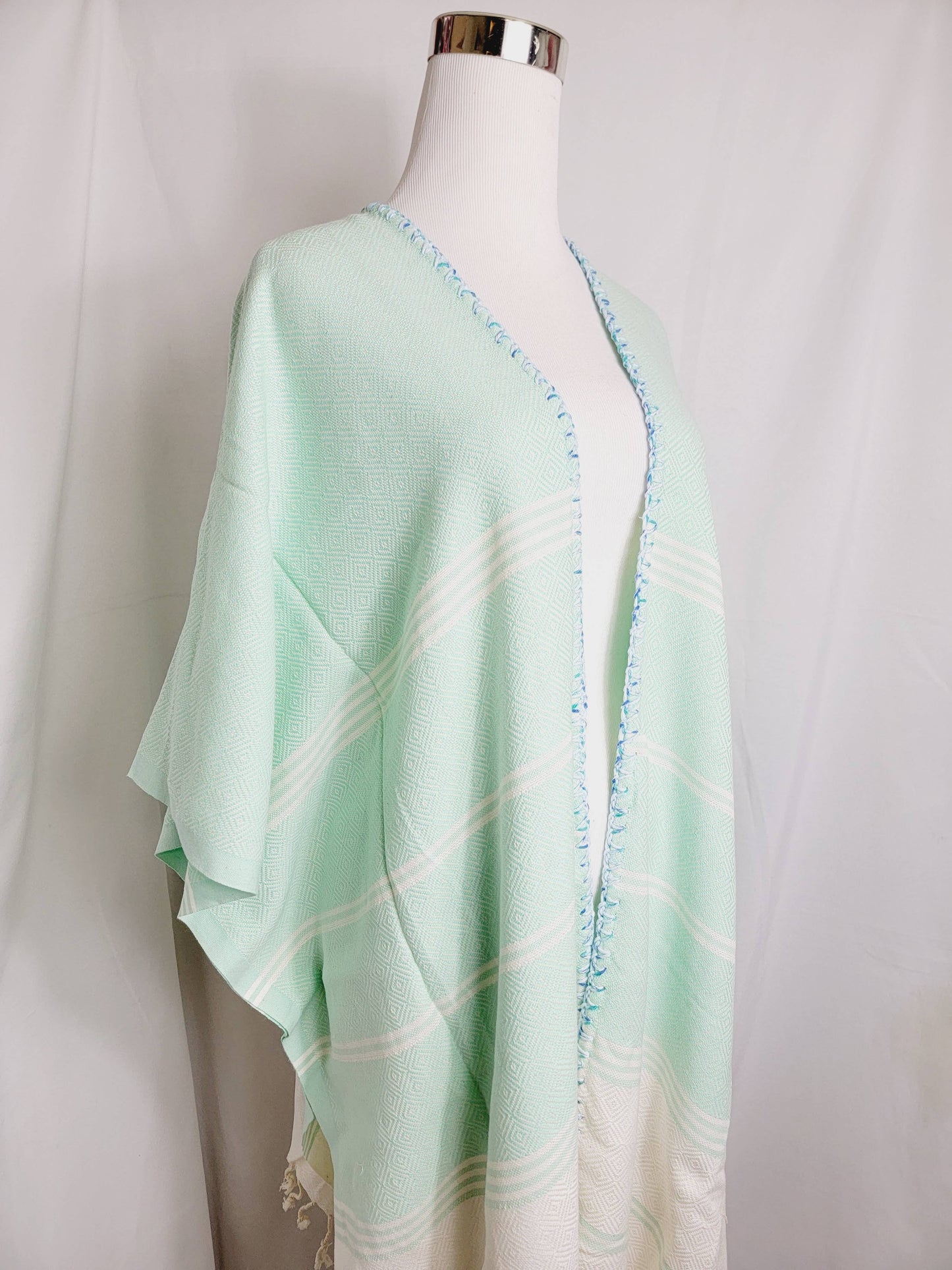 Beach cover-up, Hand made Honey comb wave Cotton cover