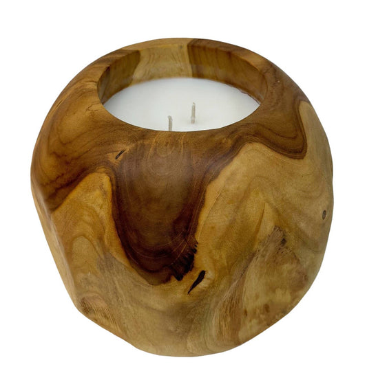 Teakwood Orb Candle