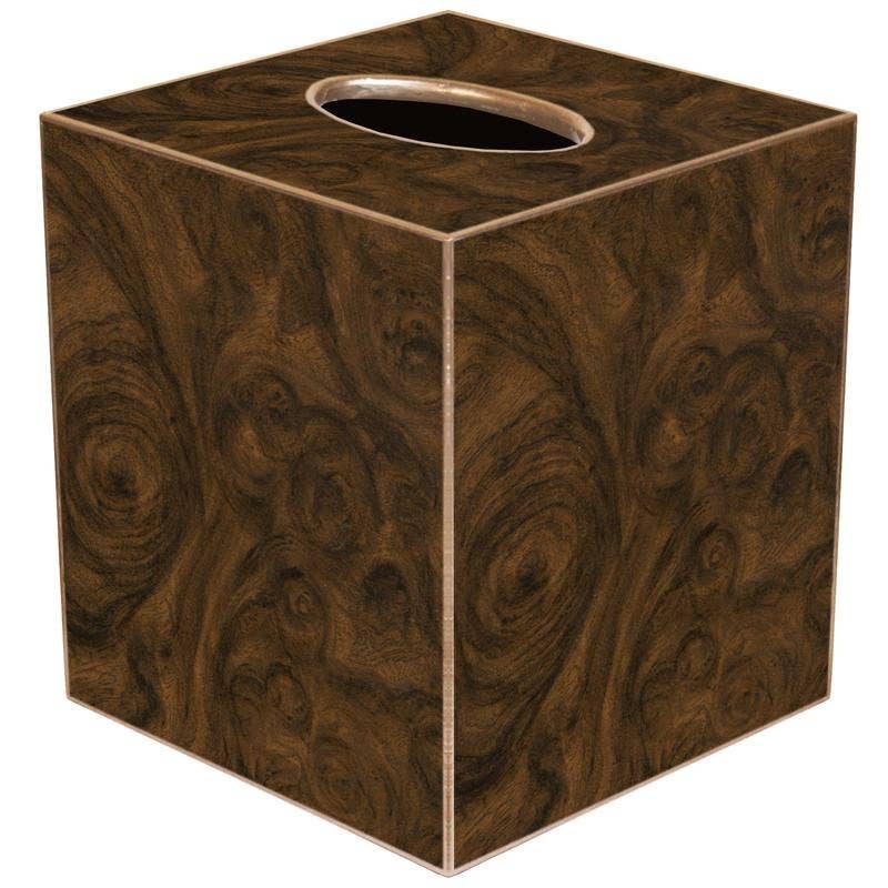 Burlwood Tissue Box Cover: Wood