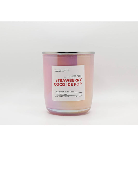 Strawberry Coco Ice Pop Scented Candle: 8 oz