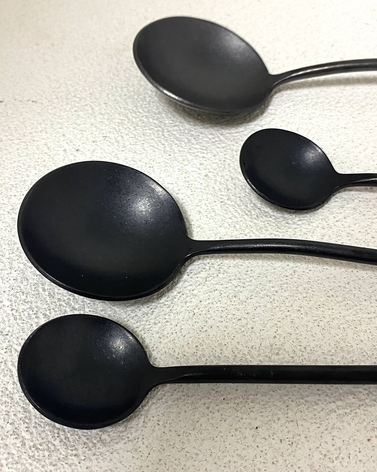 Black Modern Matte Spoons: Long Spoon