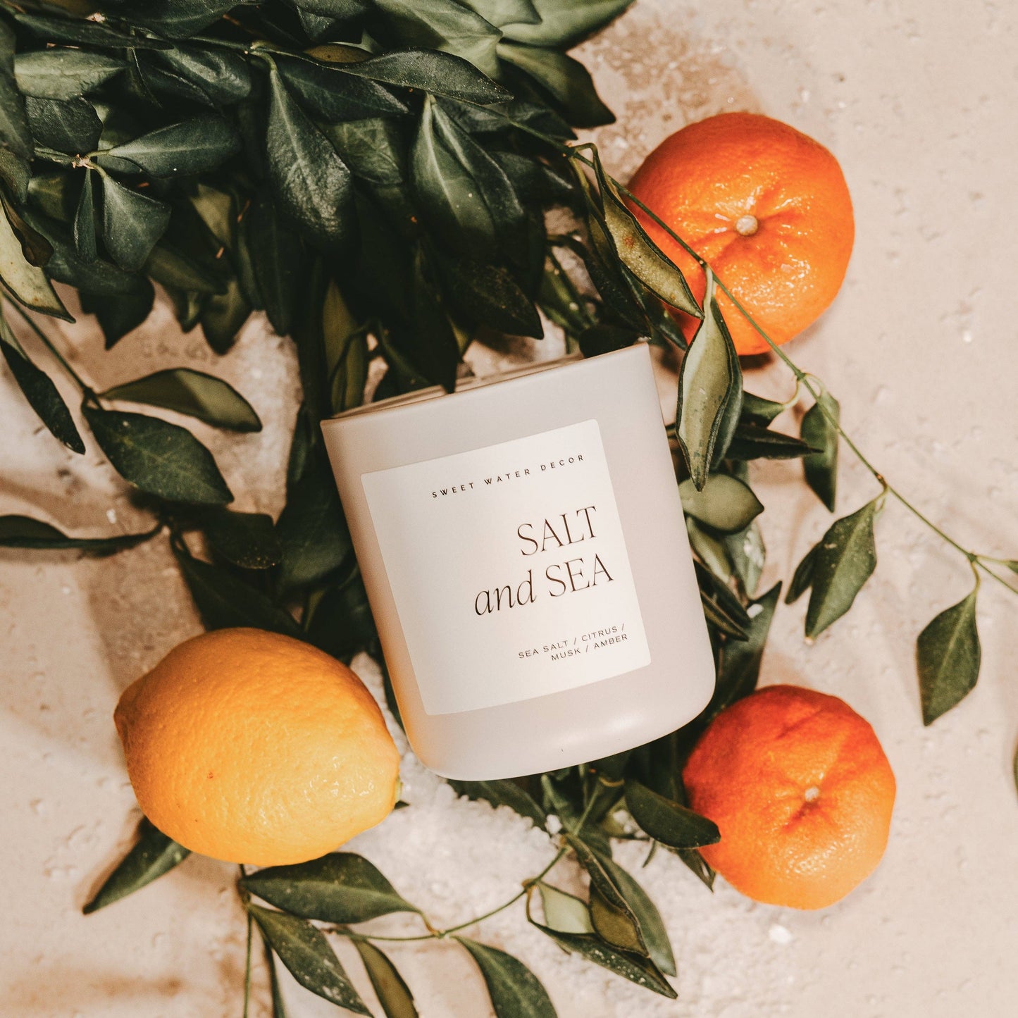 Salt & Sea 15 oz Soy Candle, Matte Jar -  Home Decor & Gifts