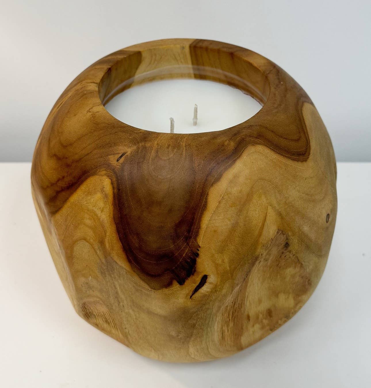 Teakwood Orb Candle