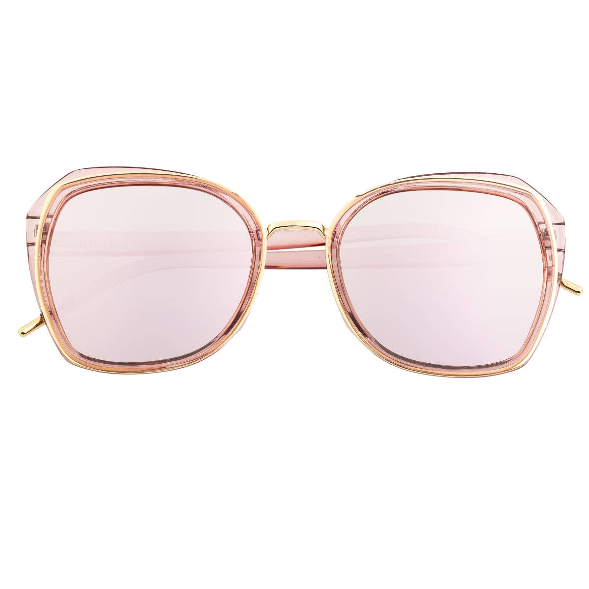 Bertha Jade Polarized Round Sunglasses: Pink/Rose Gold