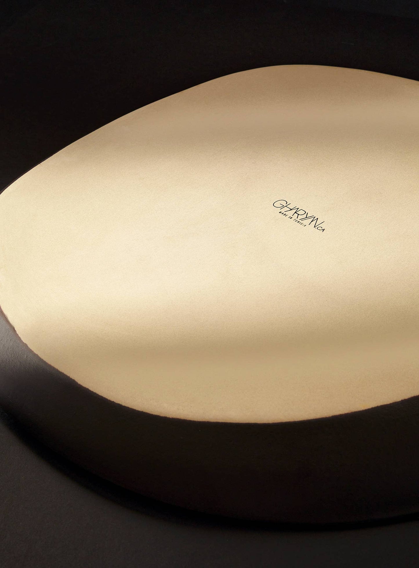 Stoneware Round Serving Platter | Dadasi: Matte Black