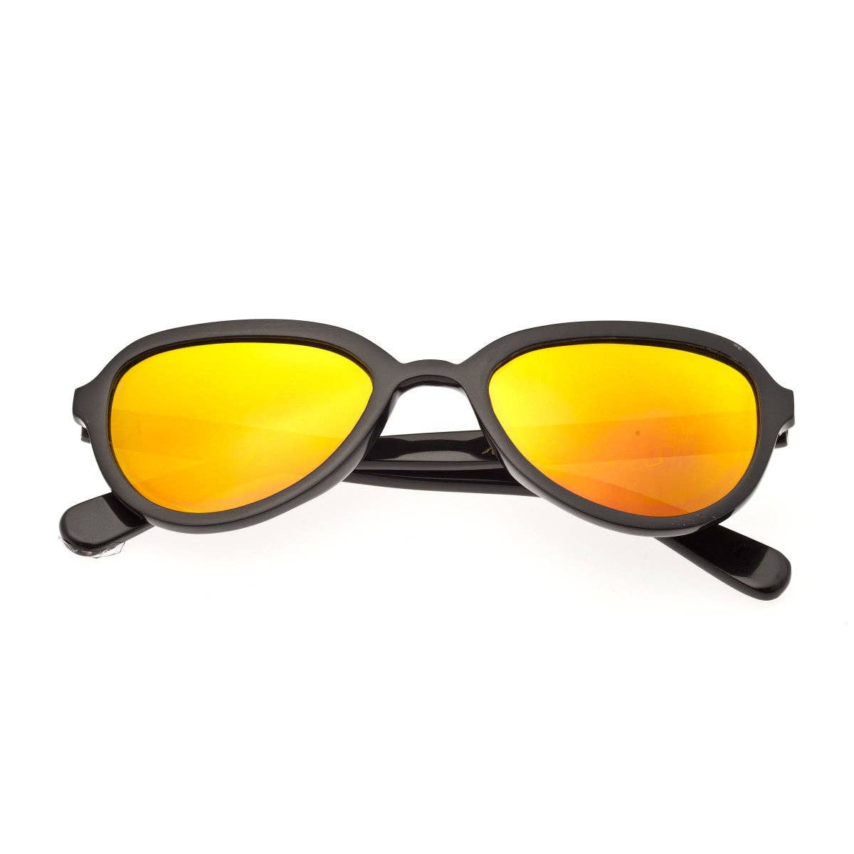 Bertha Alexa Buffalo-Horn Polarized Oval Sunglasses: Black/Gold