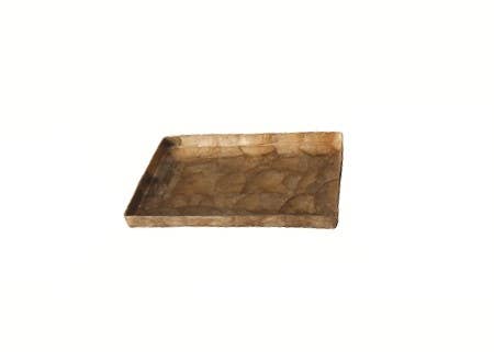 Capiz Small Rectangular Tray w/Straight Edge: Smoke Gold