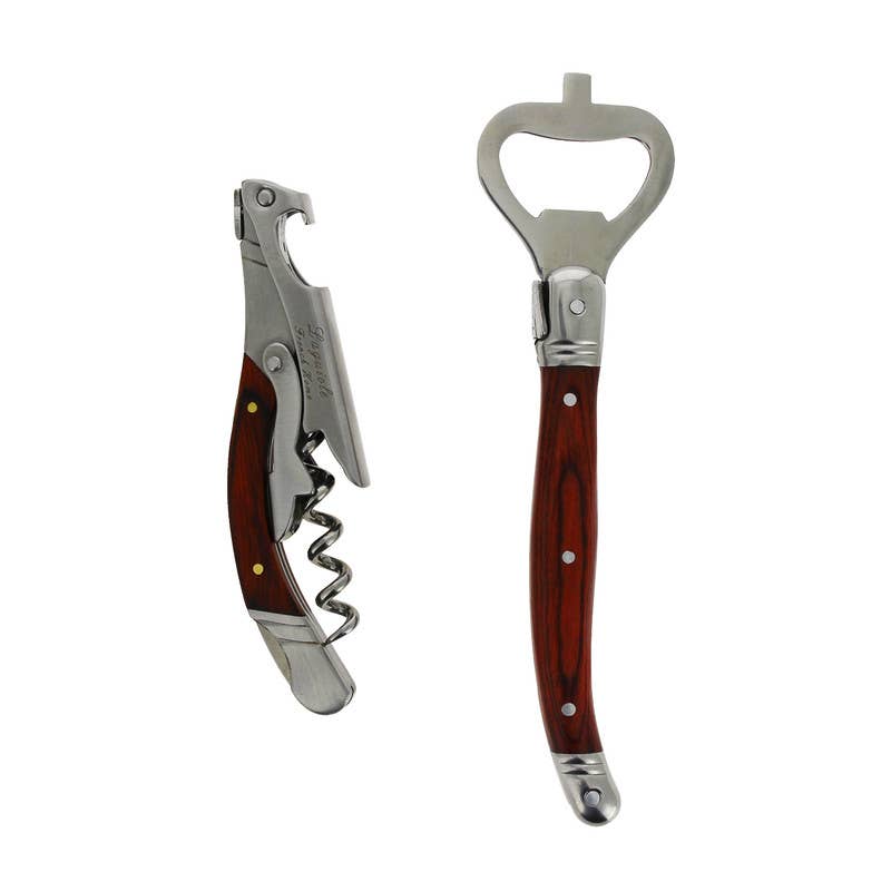 Laguiole Bottle Opener Bar Set with Pakkawood Handles