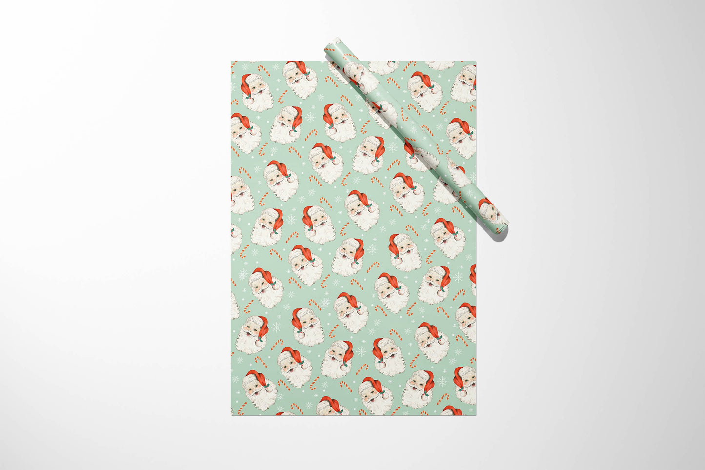 Christmas Santa's - Holiday Wrapping Paper - 3 Sheet Roll