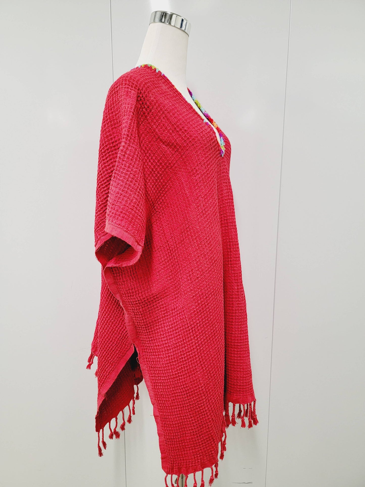 Beach cover-up, Hand made Light Jacket RED