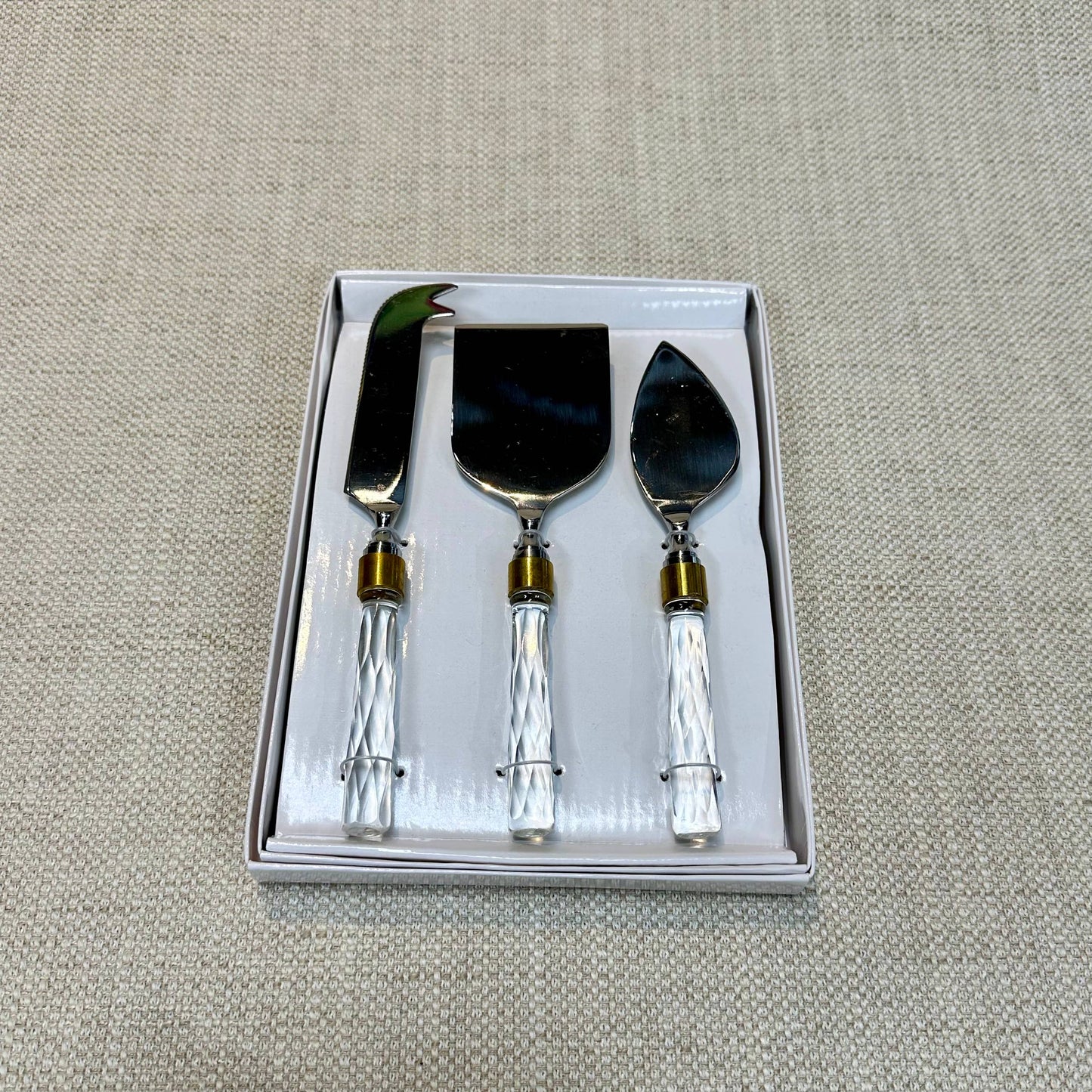 Cheese Set with Glass Handles, Set of 3