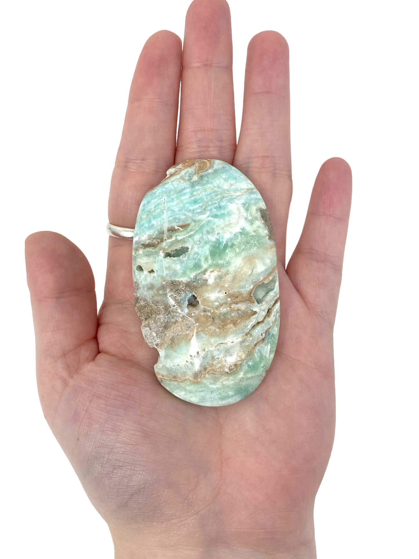 Blue Caribbean Calcite Palm Stones