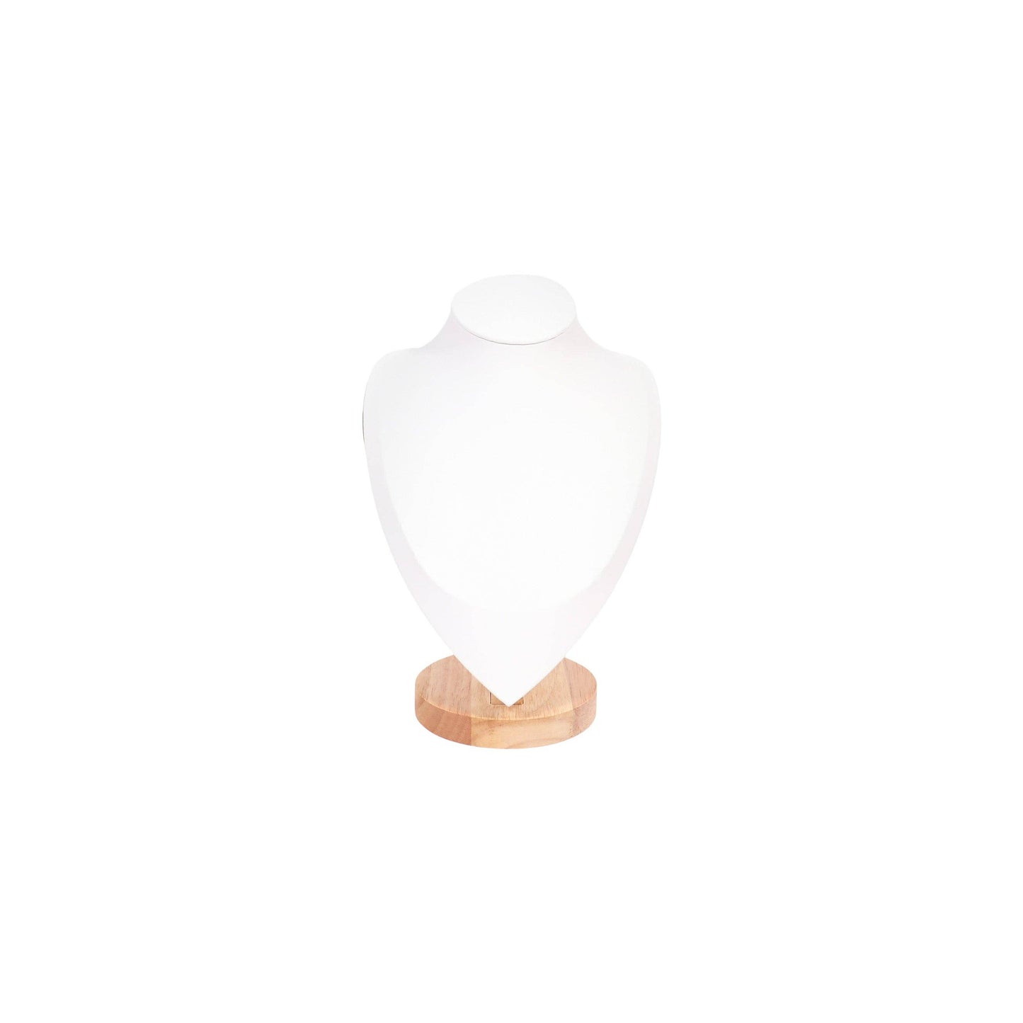 Natural Wood & Leather Necklace Display: White / Medium