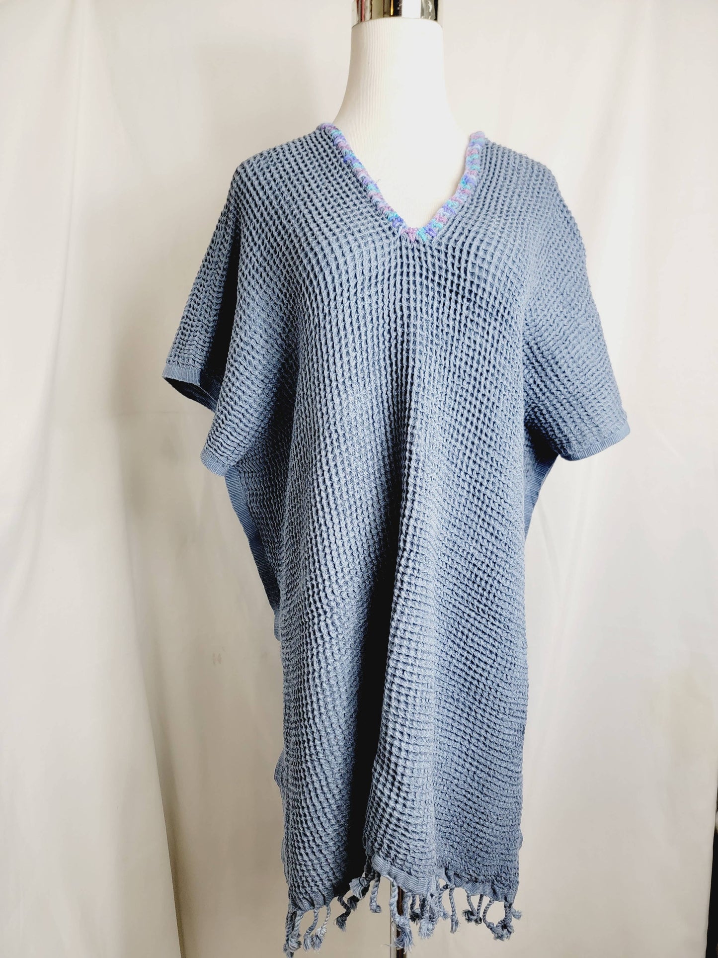 Beach cover-up, Hand made Honey comb wave Cotton cover