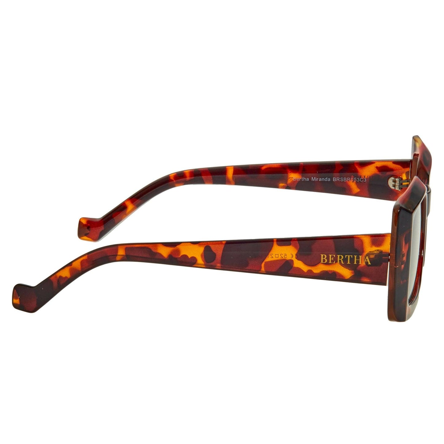 Bertha Miranda Polarized Square Sunglasses: Orange/Black