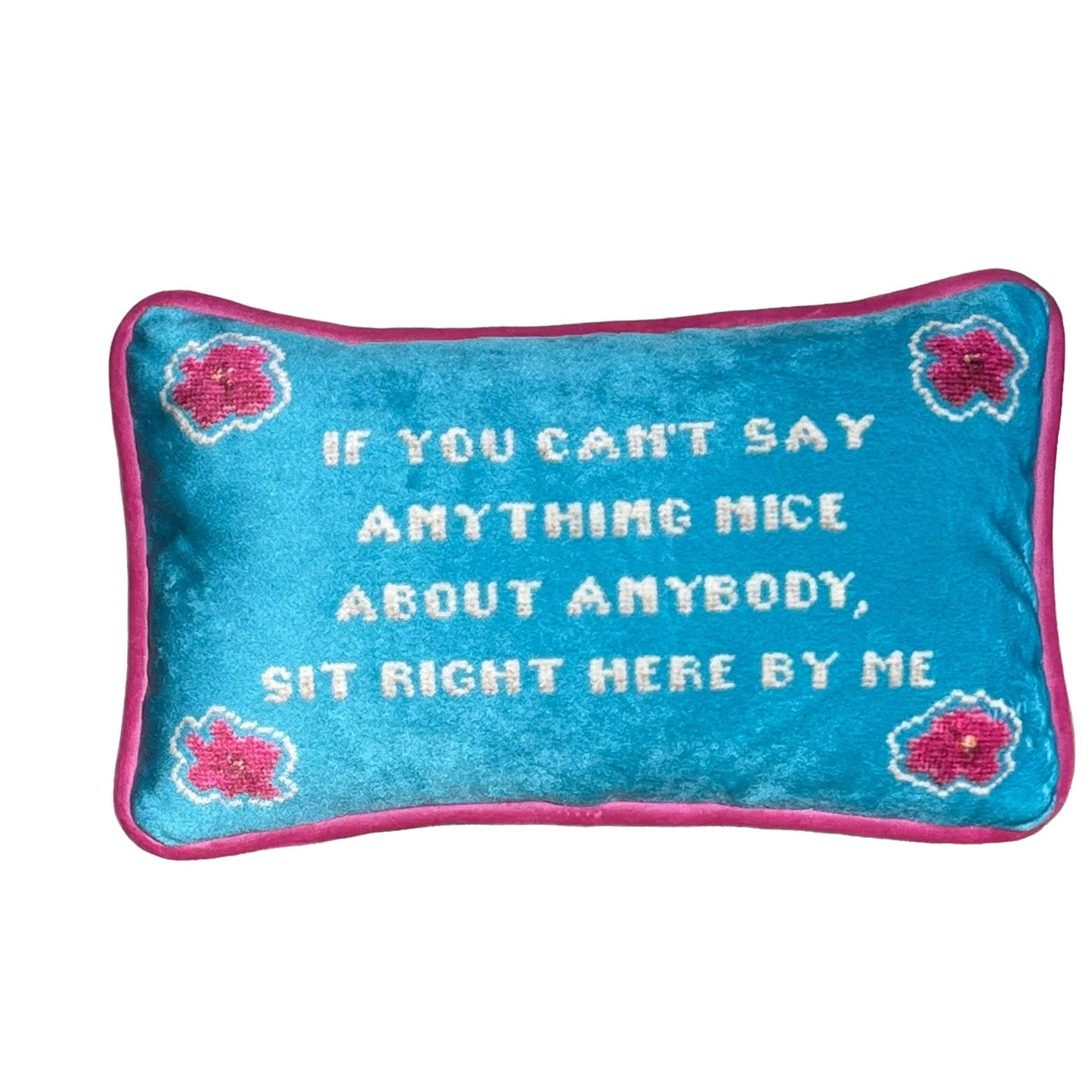 Velvet "Gossip Girl" sassy quote toss pillow: Pink