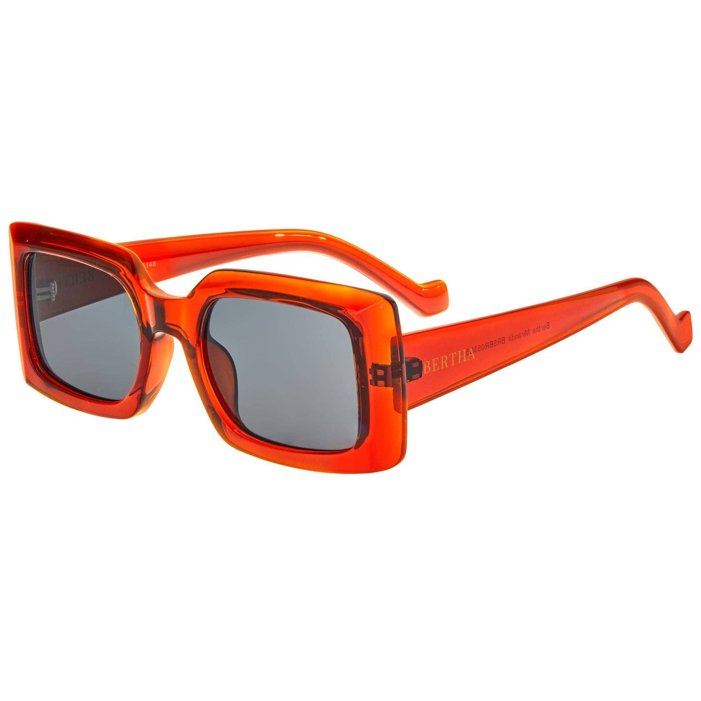 Bertha Miranda Polarized Square Sunglasses: Tortoise/Black