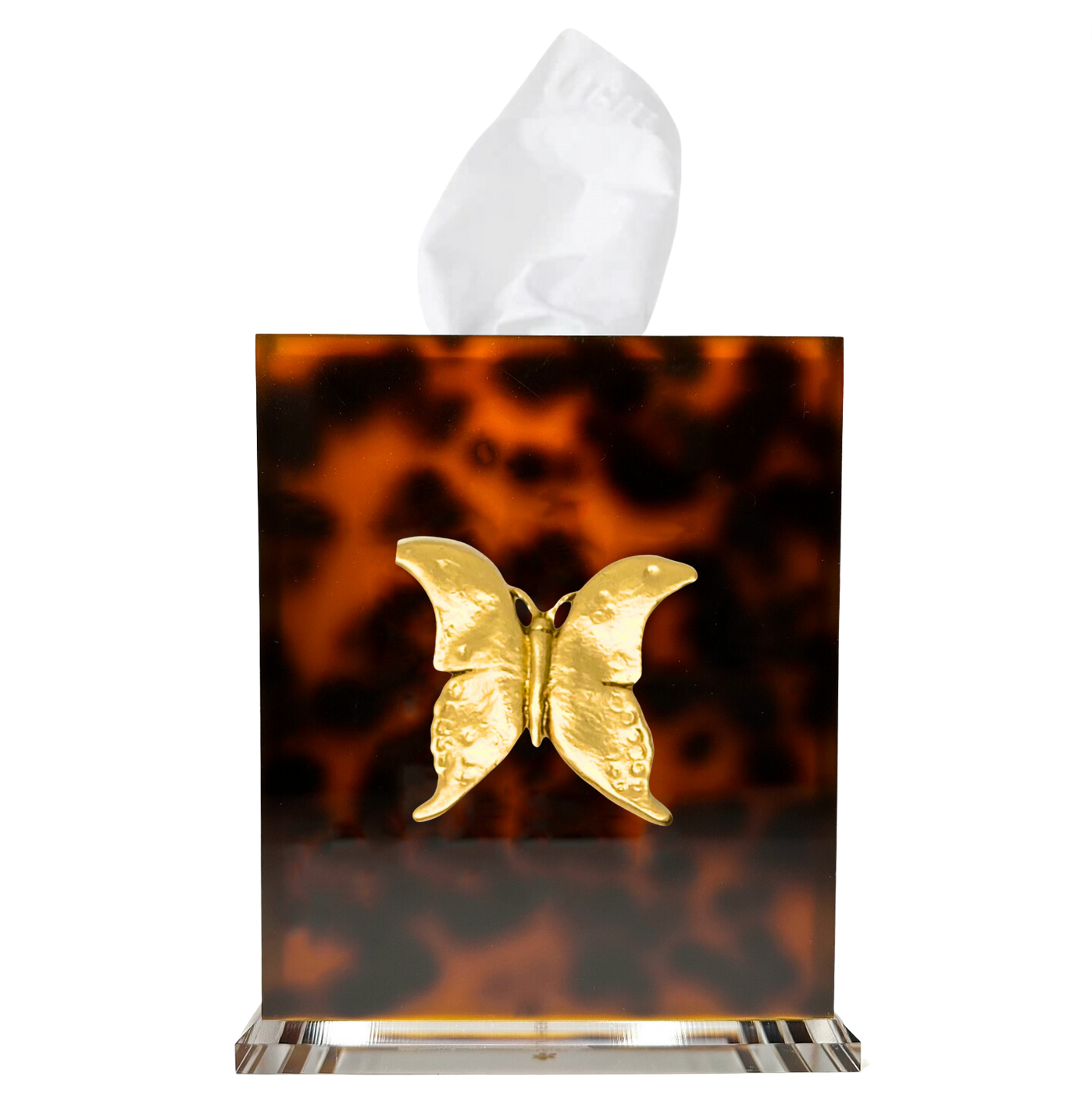 Butterfly 2 Boutique Tissue Box Cover: Pearl