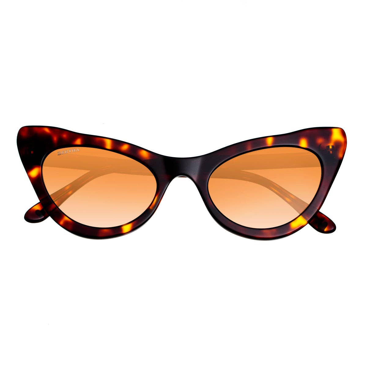 Bertha Kitty Handmade-in-Italy Polarized Cat-Eye Sunglasses: Red