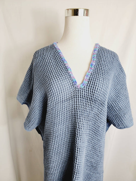 Beach cover-up, Hand made Honey comb wave Cotton cover