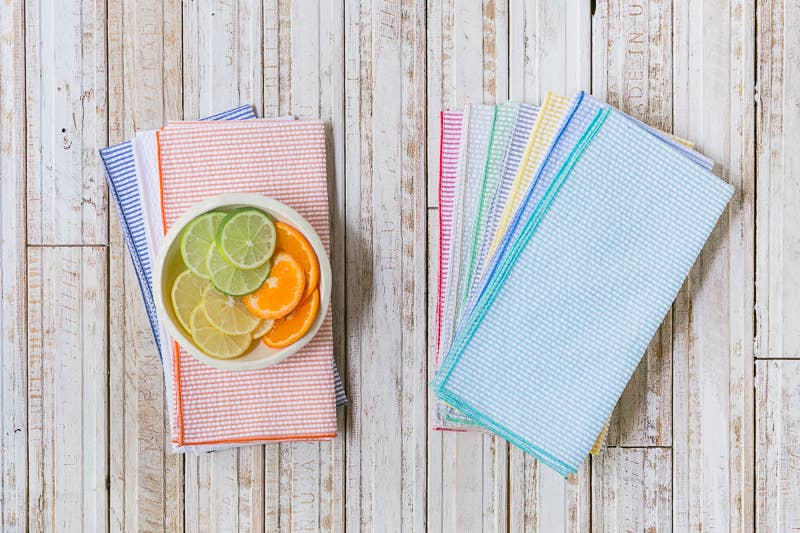 Seersucker Cloth Napkins,  set of 8: 18inch everyday