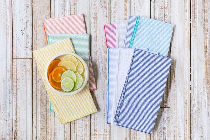 Seersucker Cloth Napkins,  set of 8: 18inch everyday