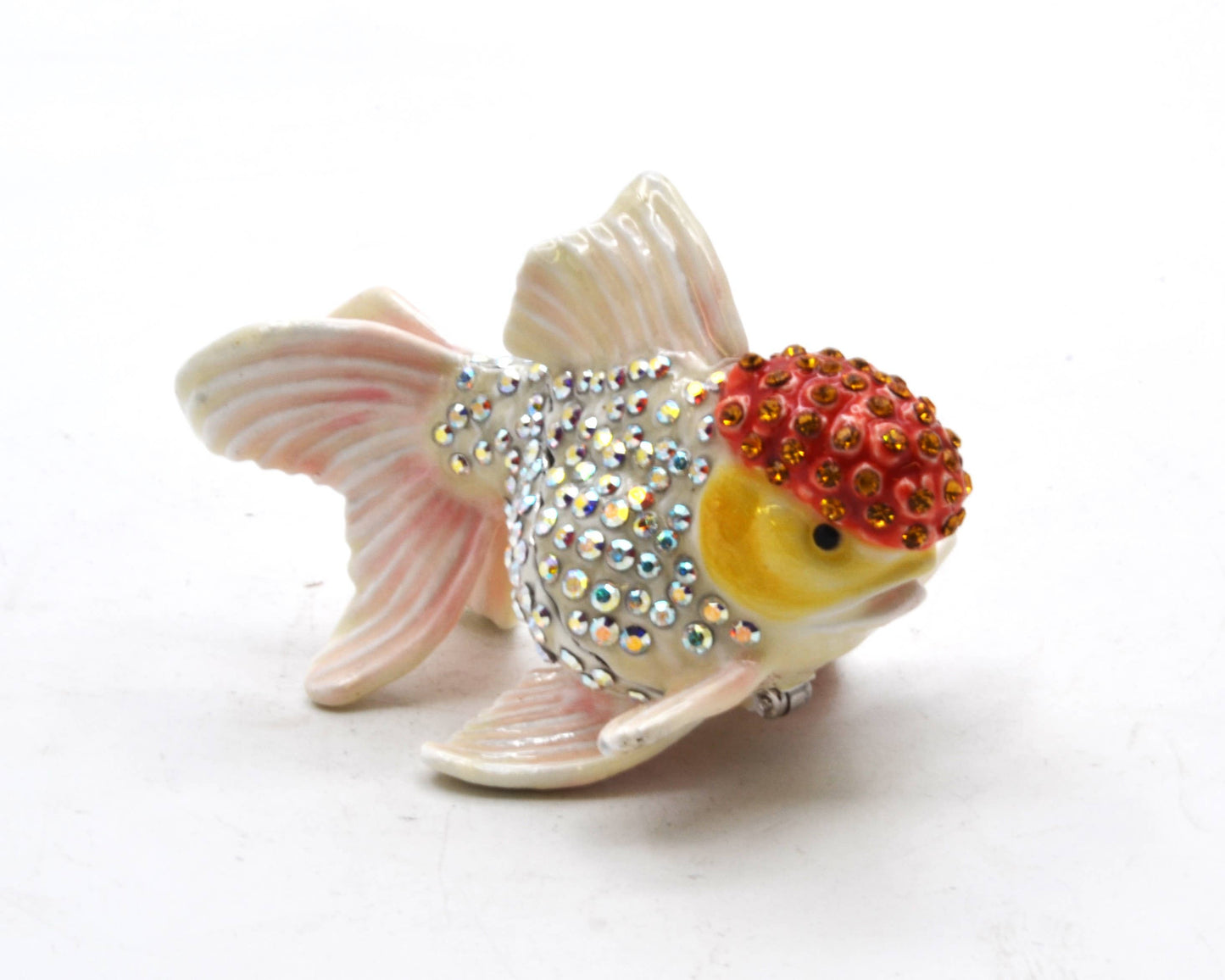 Bejeweled Fish Trinket Box. Handmade with Swarovski Crystals