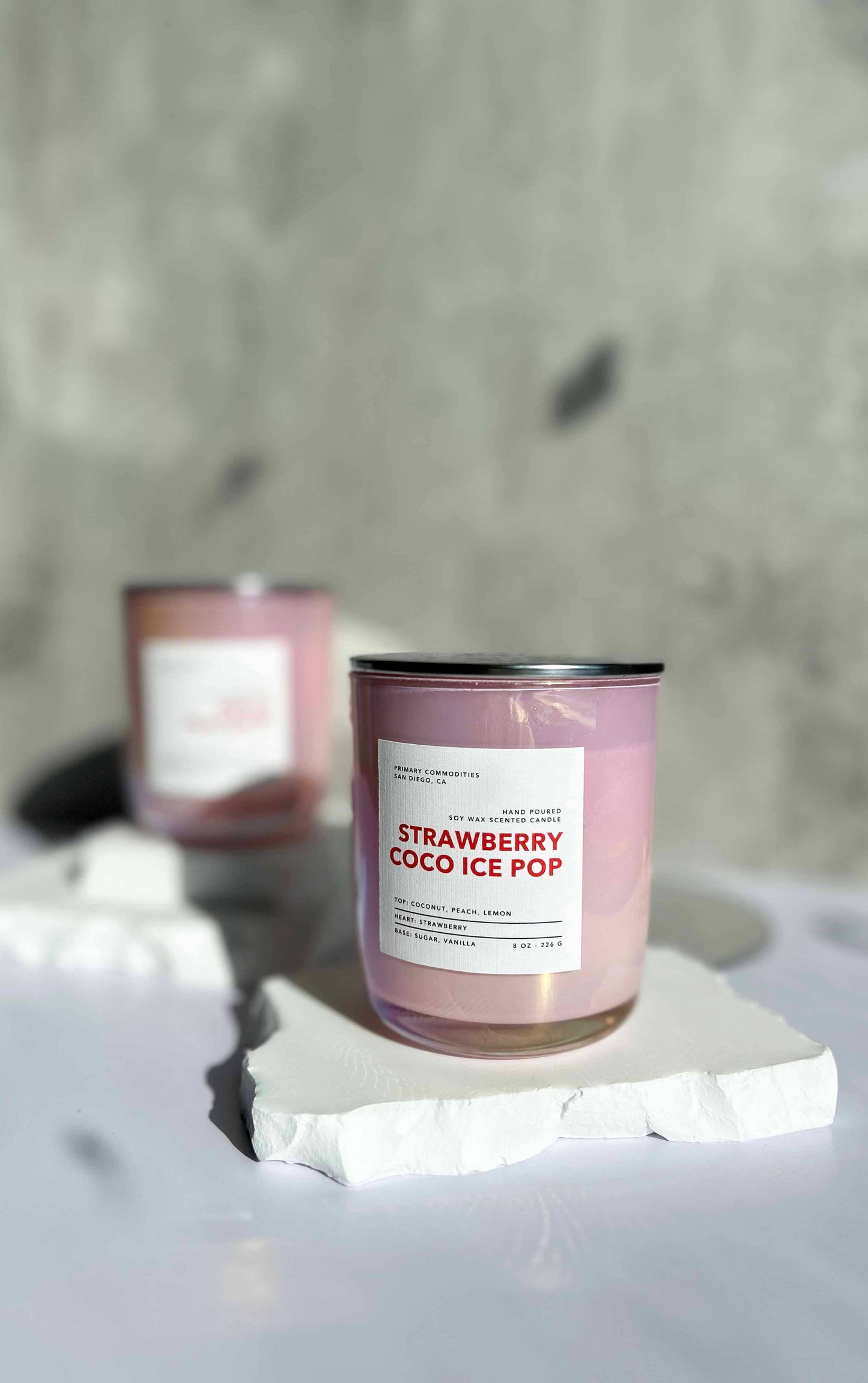 Strawberry Coco Ice Pop Scented Candle: 8 oz