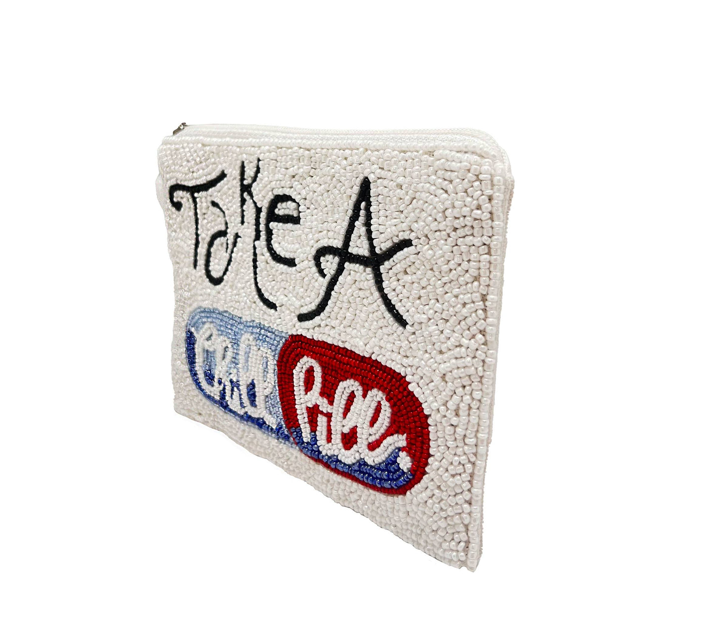 Take A Chill Pill Beaded Coin Purse