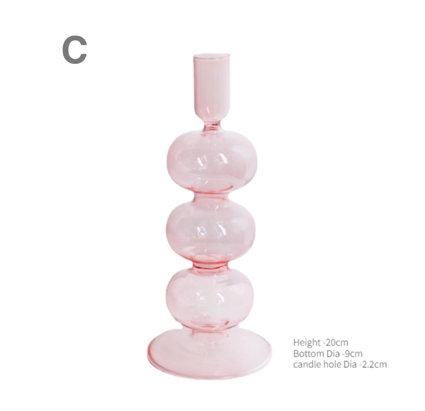 Pink Wedding Table Centerpieces Glass Candlestick Holder: D