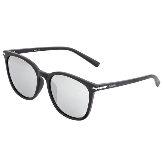 Bertha Piper Polarized Wayfarer Sunglasses: Black/Silver