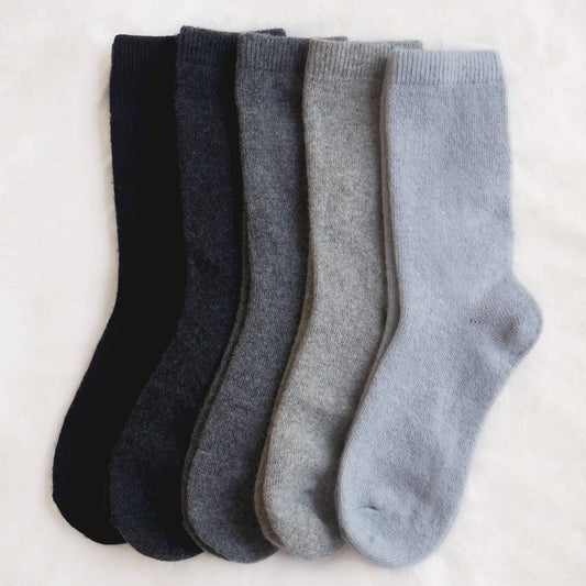 Cashmere Wool Socks Dark Grey