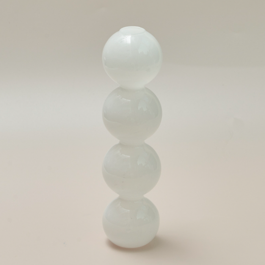 Jade Color Bubble Shape Glass Vase: White / Tall 4 Balls