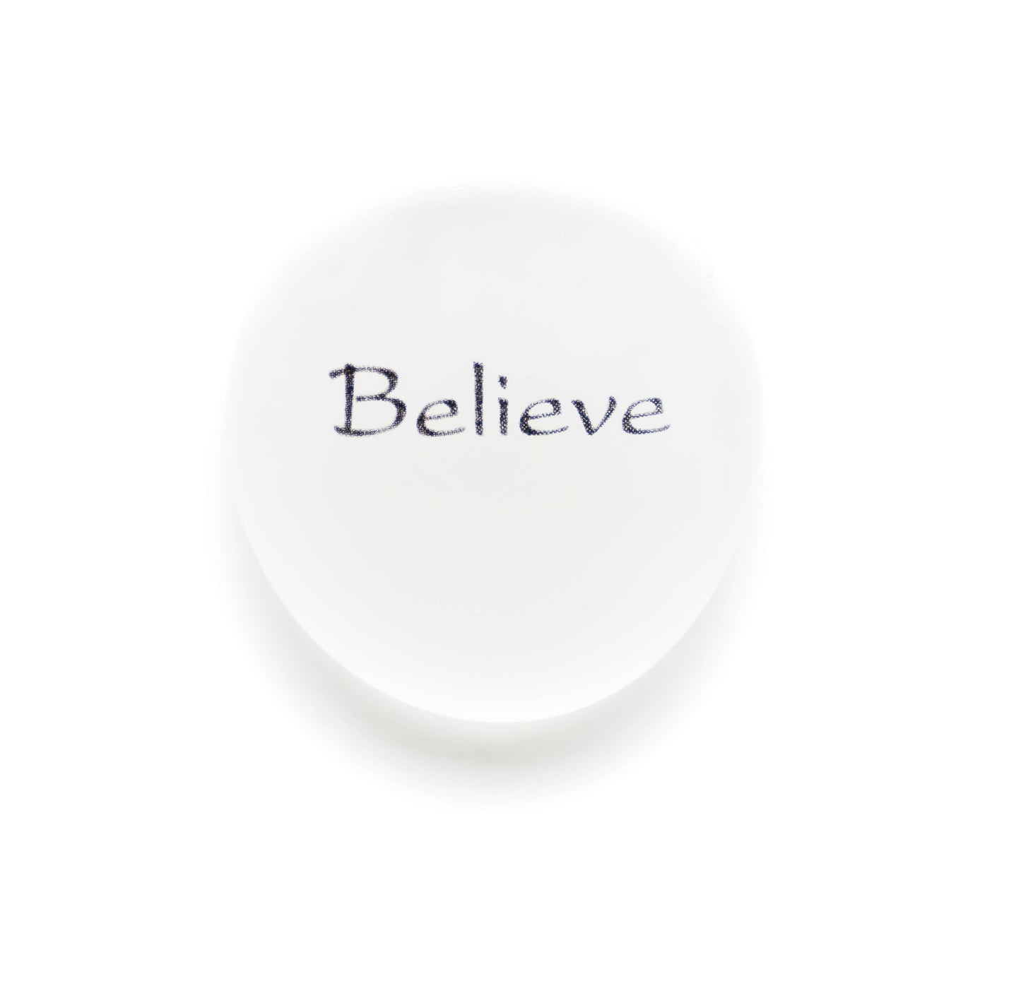 Mermaid's Message, Believe, Imprinted Frosted Glass Stone