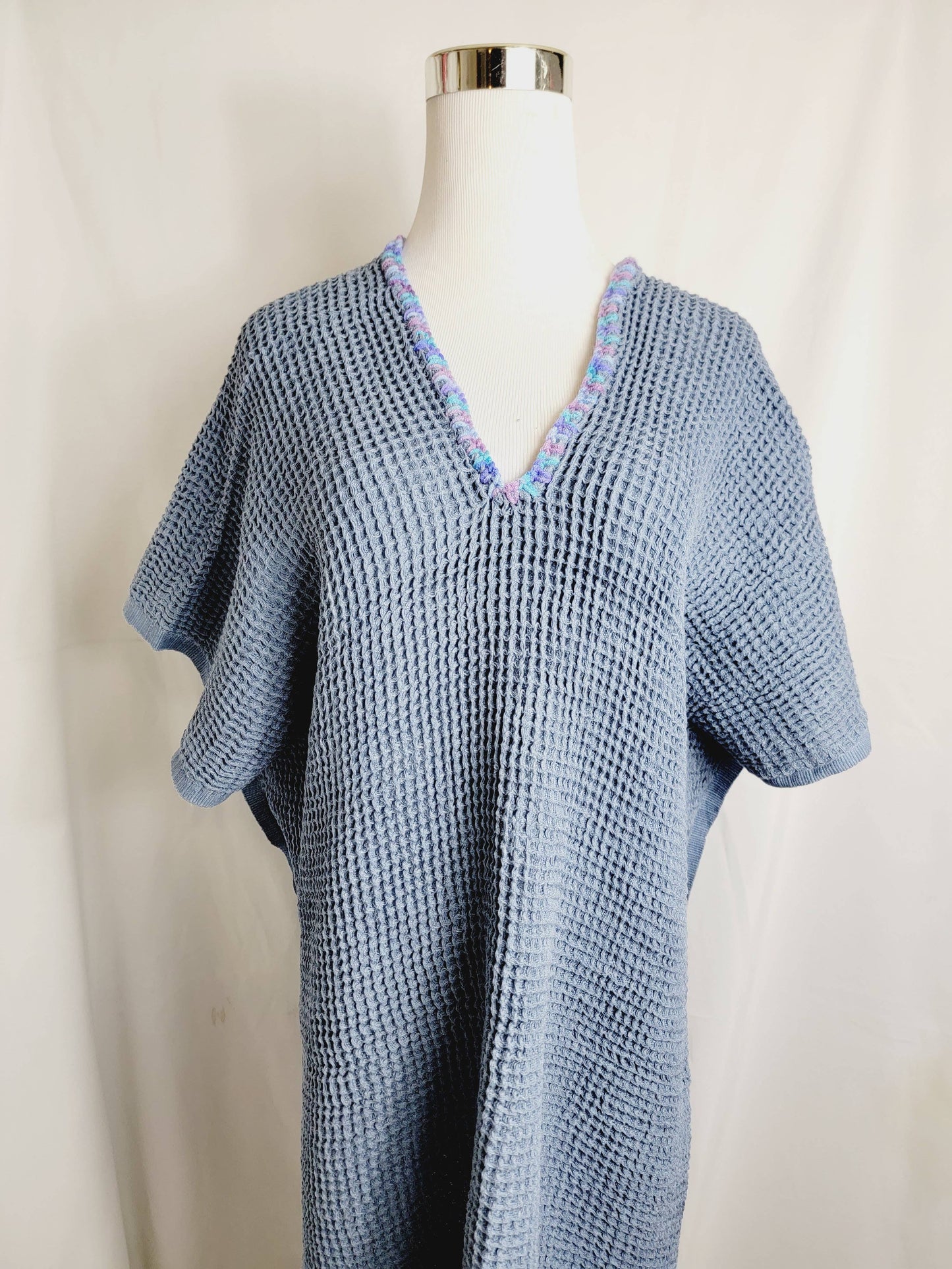 Beach cover-up, Hand made Honey comb wave Cotton cover